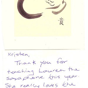 A Thank You Card from Lauren to Kristin