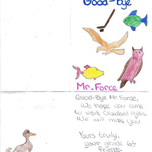 A Thank You Card from Crowland Central School 2