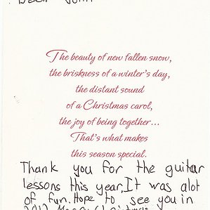A Christmas Card to John from Graydon